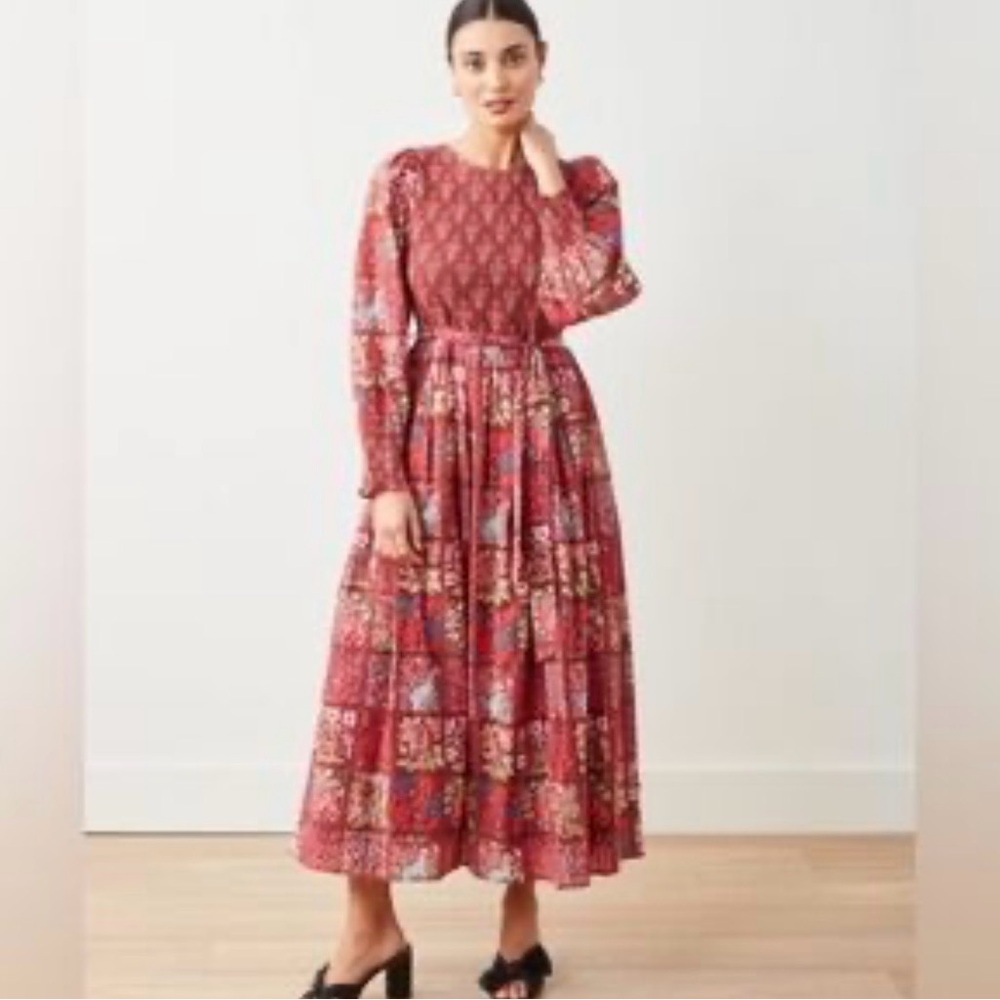 Printfresh Red and Green Textured Dress